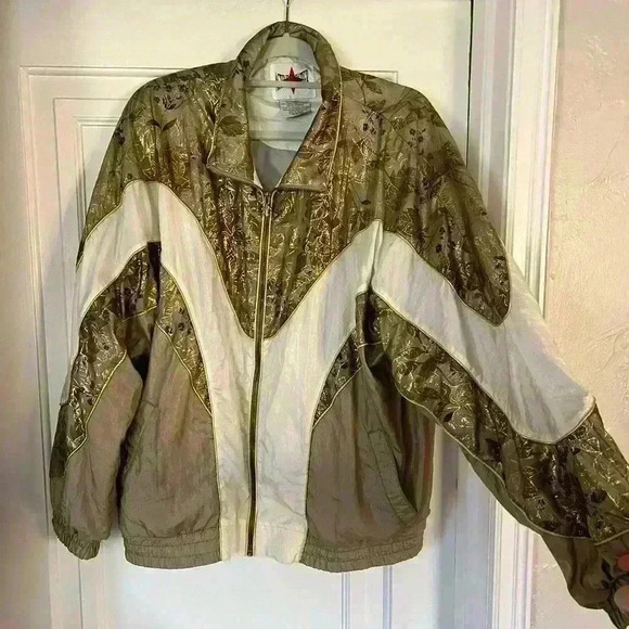 Vintage 1980s Floral Cabin Creek All Over Print Full Zip Windbreaker Jacket - Picture 3 of 10